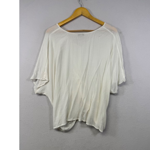 Remixmess Twist Front Blouse Womens Small White Rayon Gauze Dolman RM20F318 - Picture 2 of 6
